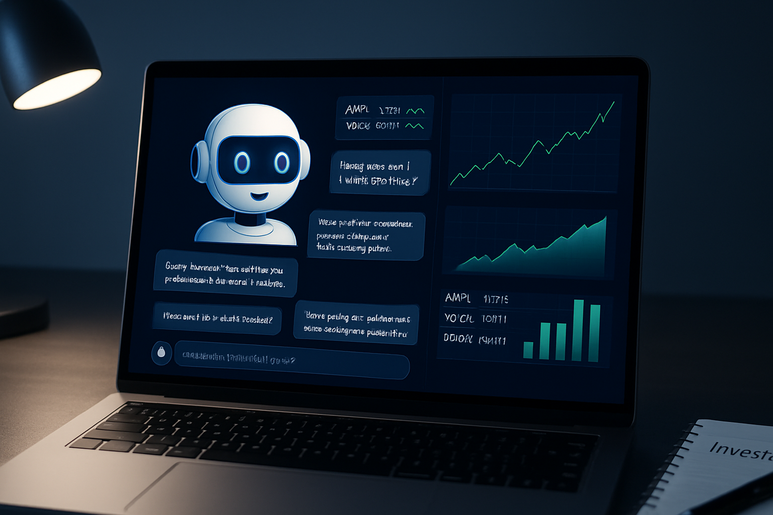 Advanced AI chatbot techniques for investment explained simply with clear visuals and easy-to-understand concepts.
